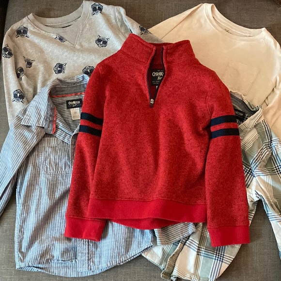 Lot of 5 Oshkosh fall/winter shirts 5T/5 - Picture 1 of 11
